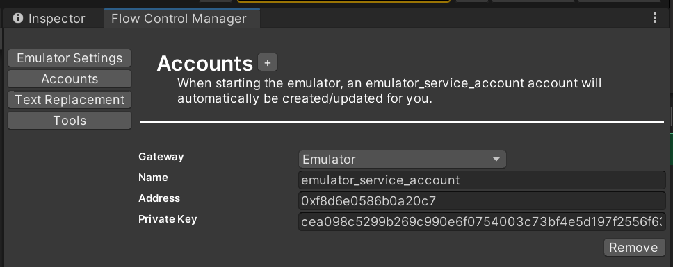 Flow Control Manager Accounts final state